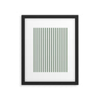 Sage Green Stripes Framed Art Print Gallery Image 4