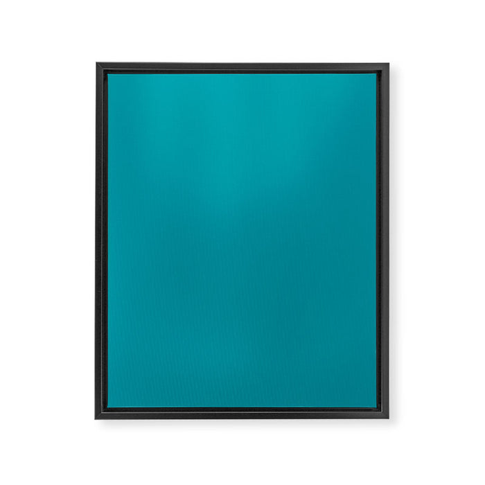 Teal Color Framed Canvas Print Gallery Image 1
