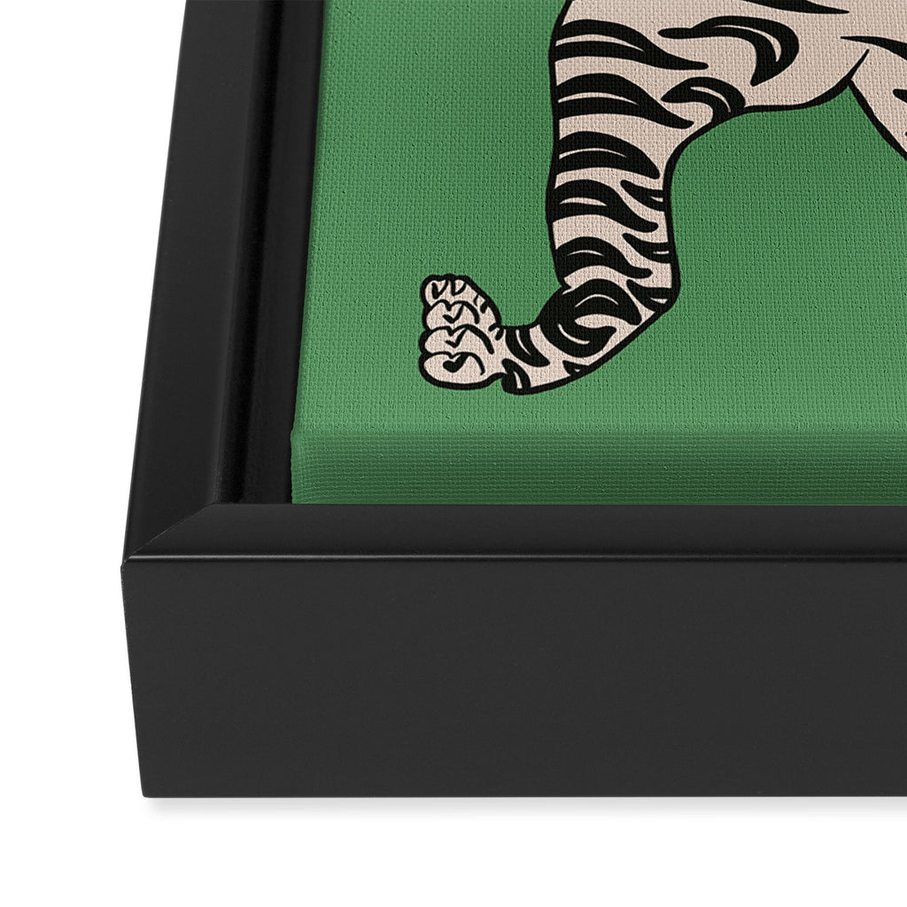 Tiger Green Framed Canvas Print Gallery Image 3