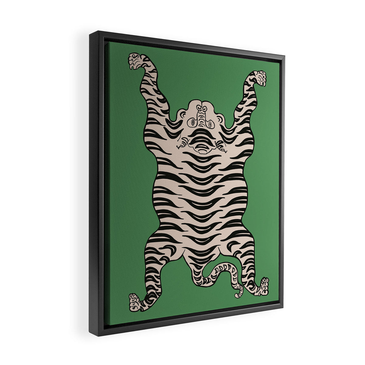 Tiger Green Framed Canvas Print Gallery Image 2