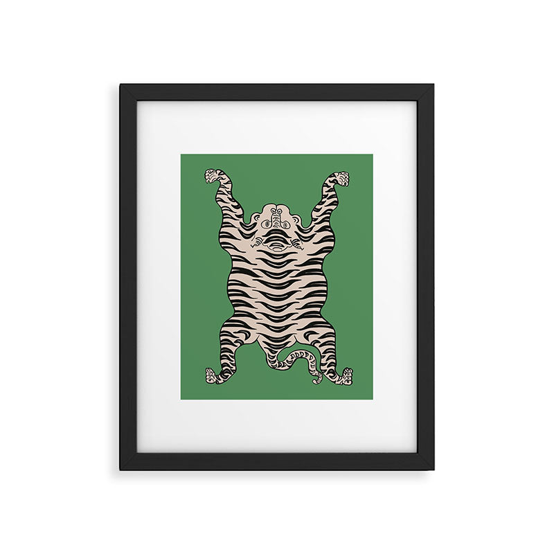 Tiger Green Framed Art Print Gallery Image 5