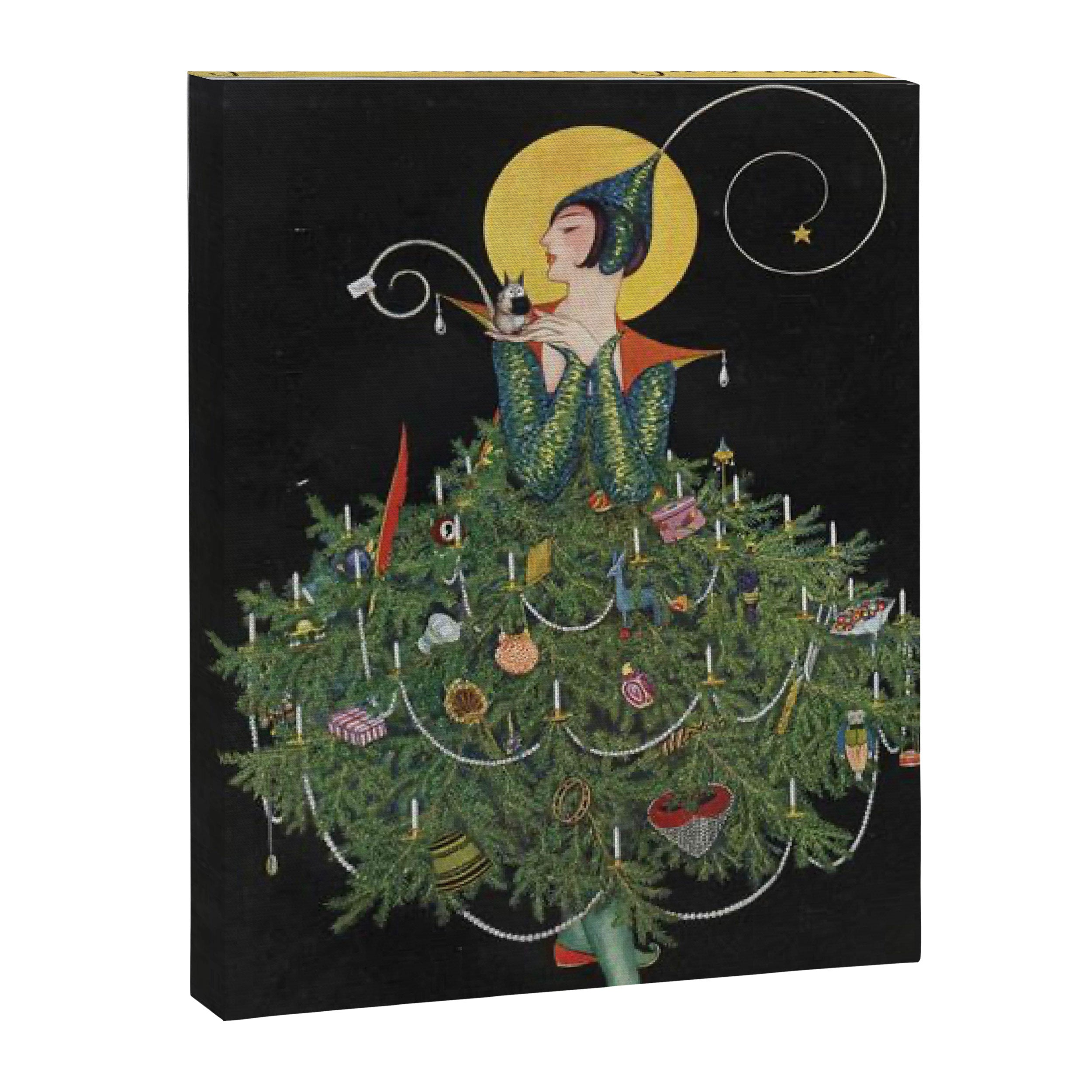 Vintage Fashion Magazine Cover - Illustration December 1914 - Christmas Tree Woman Canvas Print Gallery Image 6