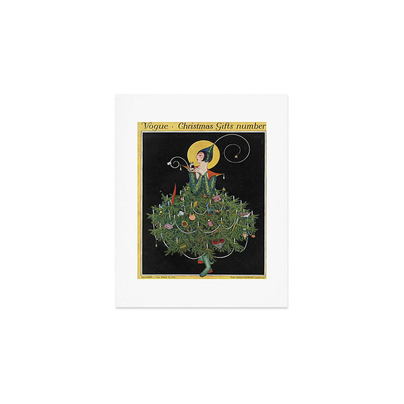 Vintage Fashion Magazine Cover - Illustration December 1914 - Christmas Tree Woman Art Print Gallery Image 1