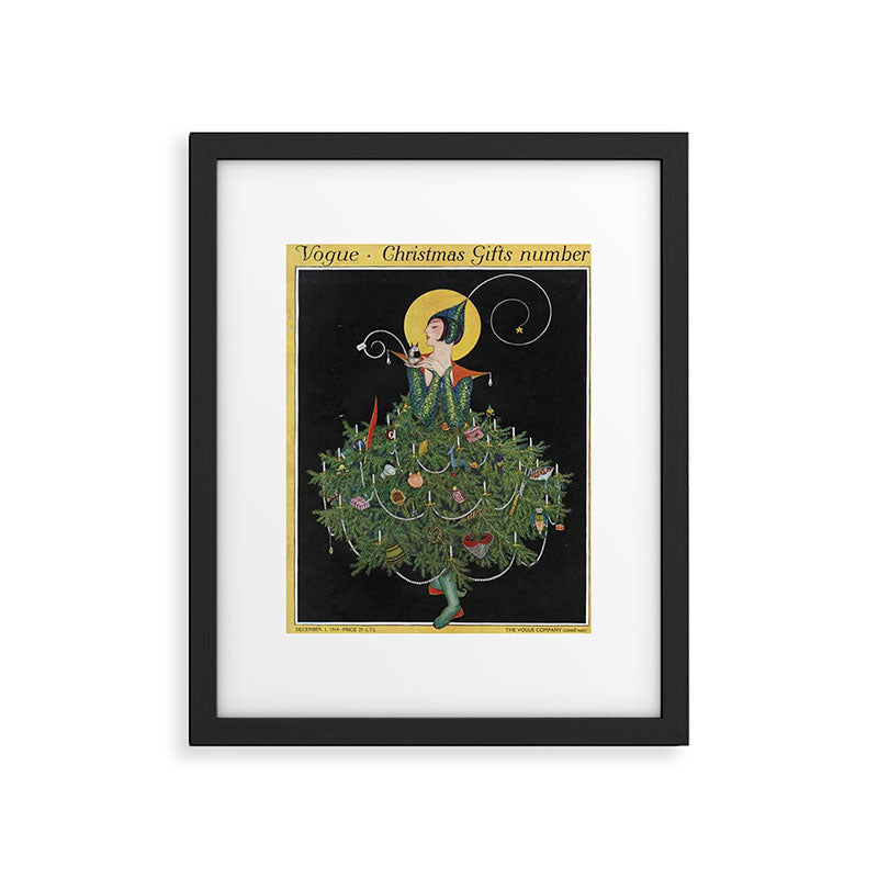 Vintage Fashion Magazine Cover - Illustration December 1914 - Christmas Tree Woman Framed Art Print Gallery Image 5