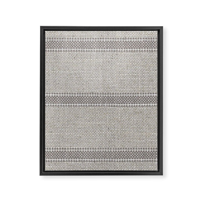 Vintage Grain sack Grey Linen  Framed Canvas Print Gallery Image 1