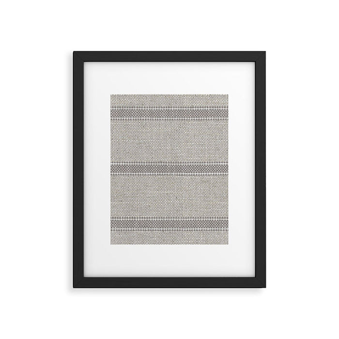 Vintage Grain sack Grey Linen  Framed Art Print Gallery Image 1