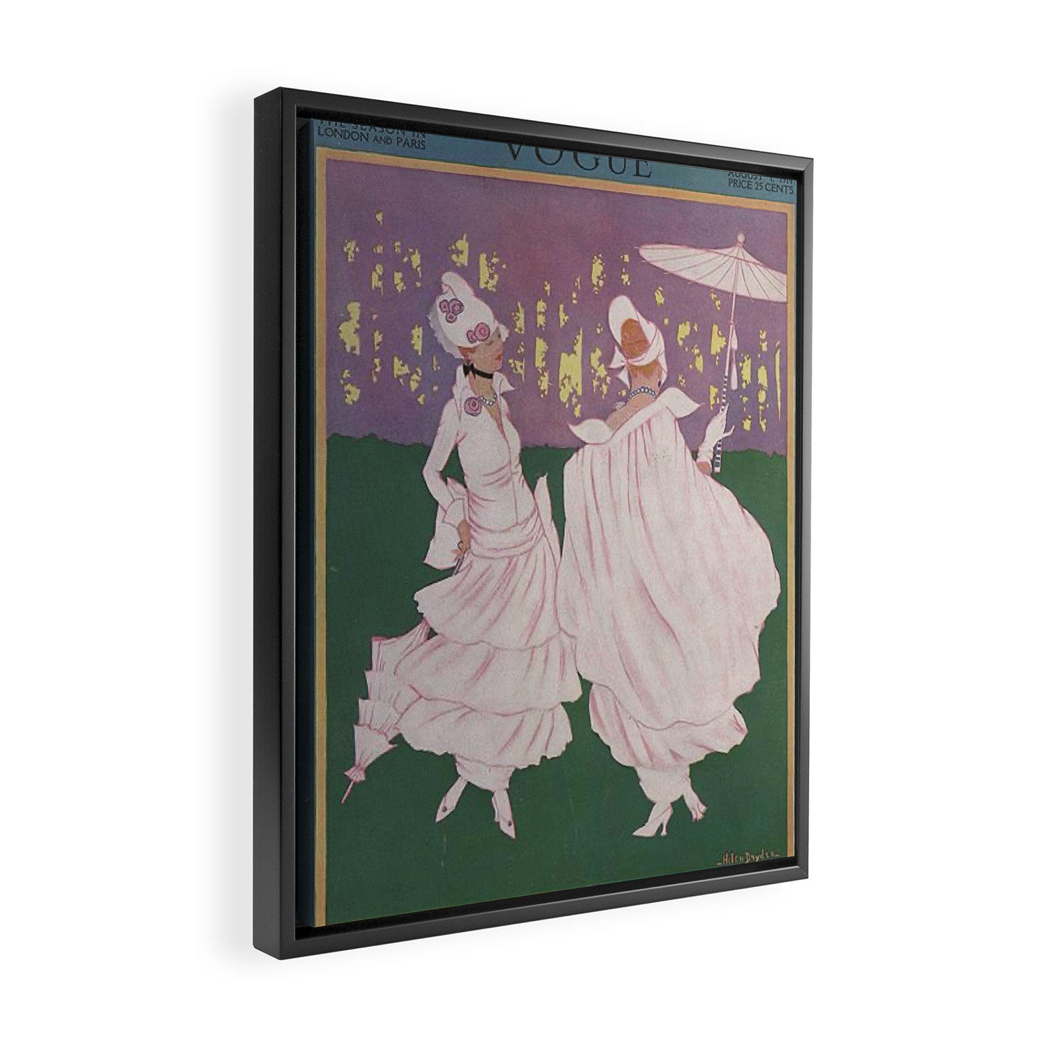 Vintage Magazine Art Cover Paris Fashion Beauty Magazine Framed Canvas Print Gallery Image 2