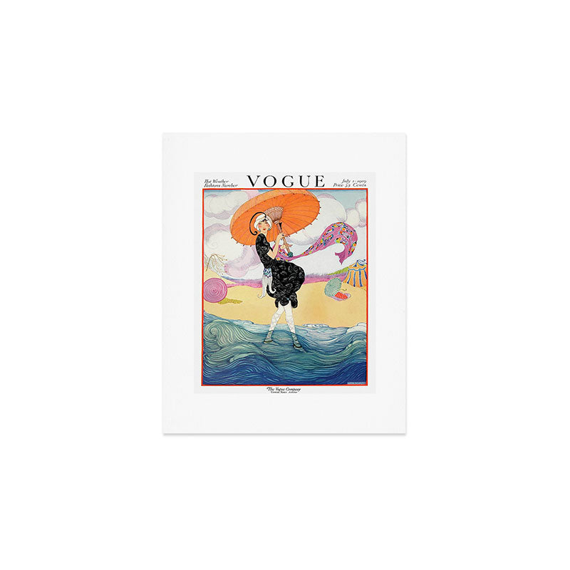 Vintage Magazine Cover - Motherhood on a Windy Beach Art Print Gallery Image 1
