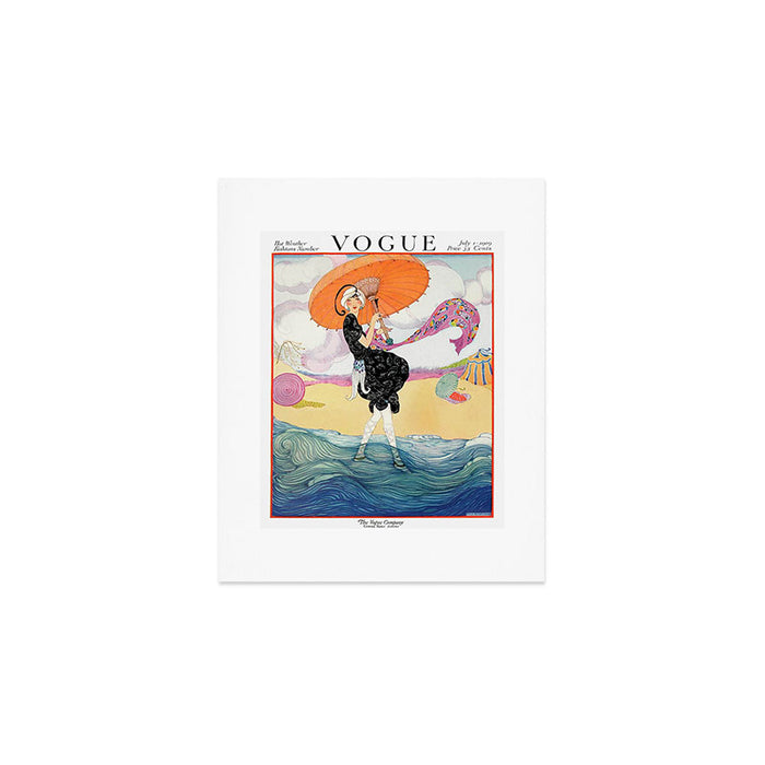 Vintage Magazine Cover - Motherhood on a Windy Beach Art Print Gallery Image 1