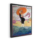 Vintage Magazine Cover - Motherhood on a Windy Beach Framed Canvas Print Gallery Image 2
