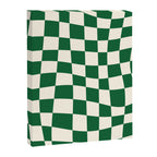 Wavy Checkered Green and White Canvas Print Gallery Image 6