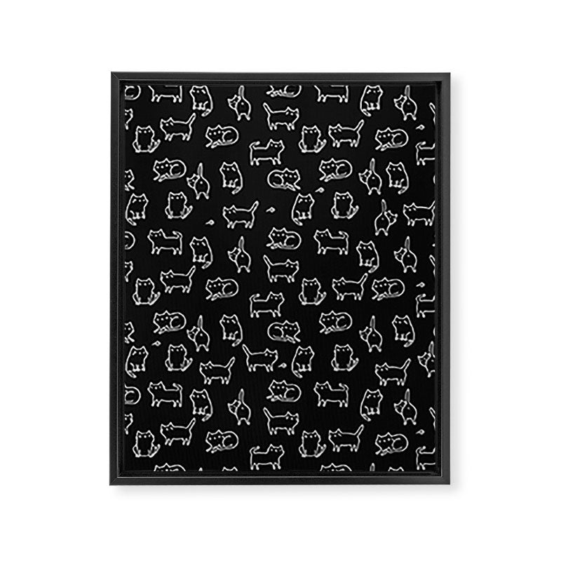 Black cats on black Framed Canvas Print Gallery Image 6