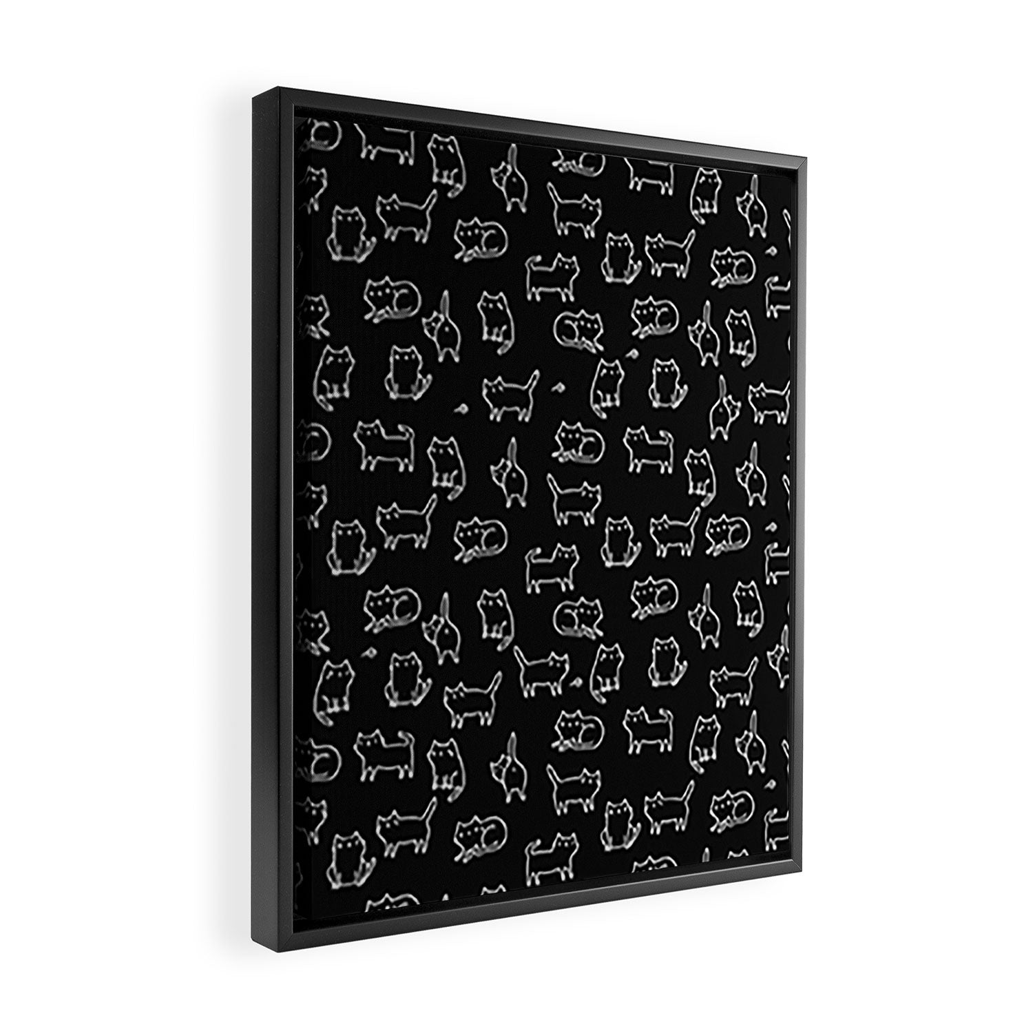 Black cats on black Framed Canvas Print Gallery Image 2