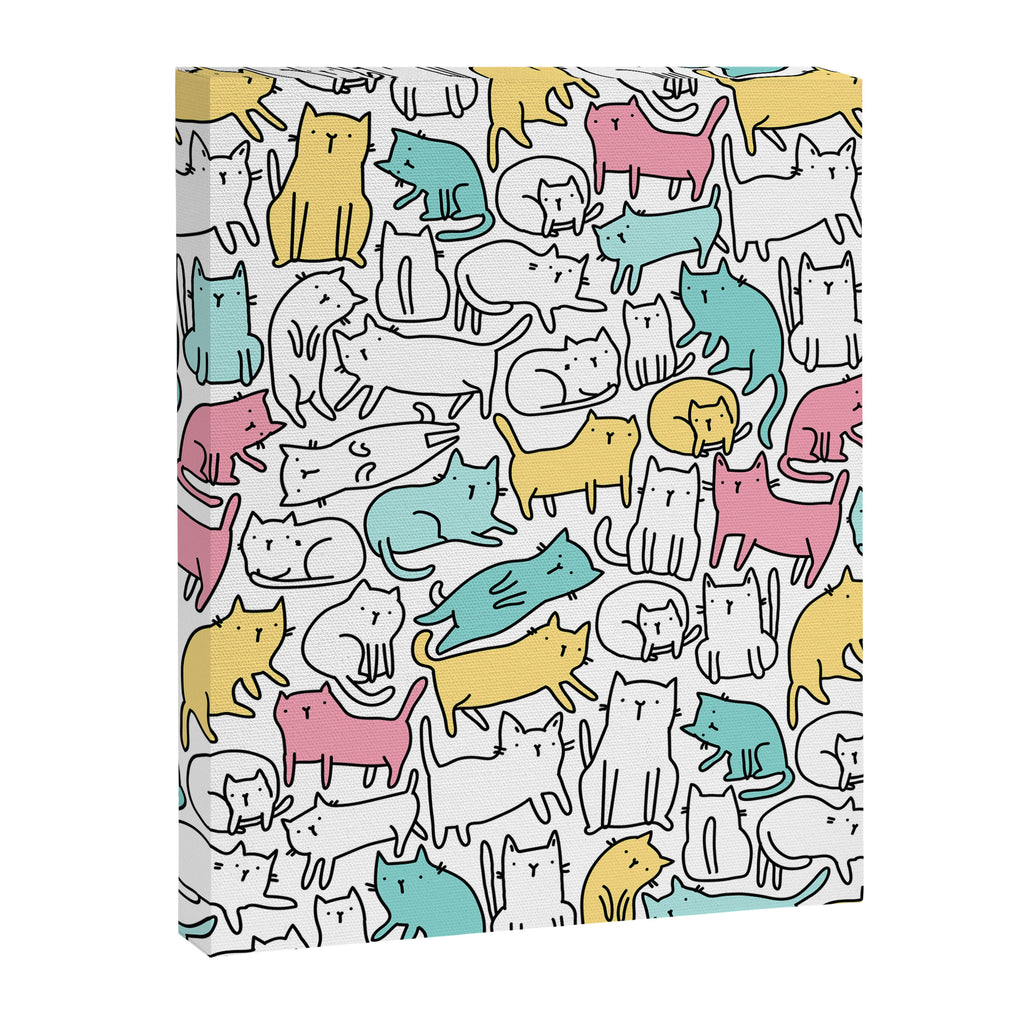 Cute kitties Cats pattern Canvas Print Gallery Image 6