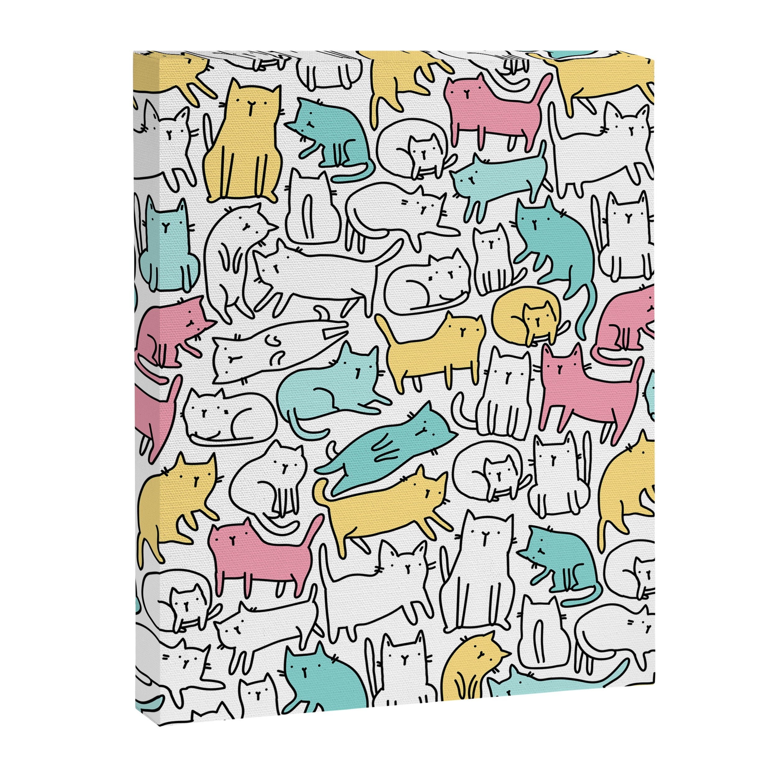 Cute kitties Cats pattern Canvas Print Gallery Image 6