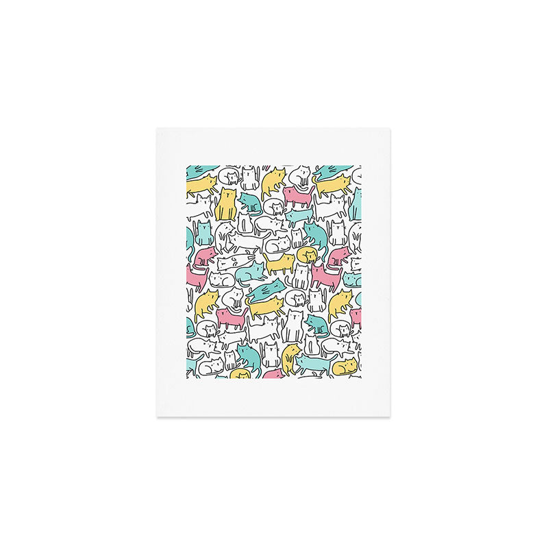 Cute kitties Cats pattern Art Print Gallery Image 1