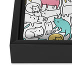 Cute kitties Cats pattern Framed Canvas Print Gallery Image 3