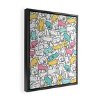 Cute kitties Cats pattern Framed Canvas Print Gallery Image 2