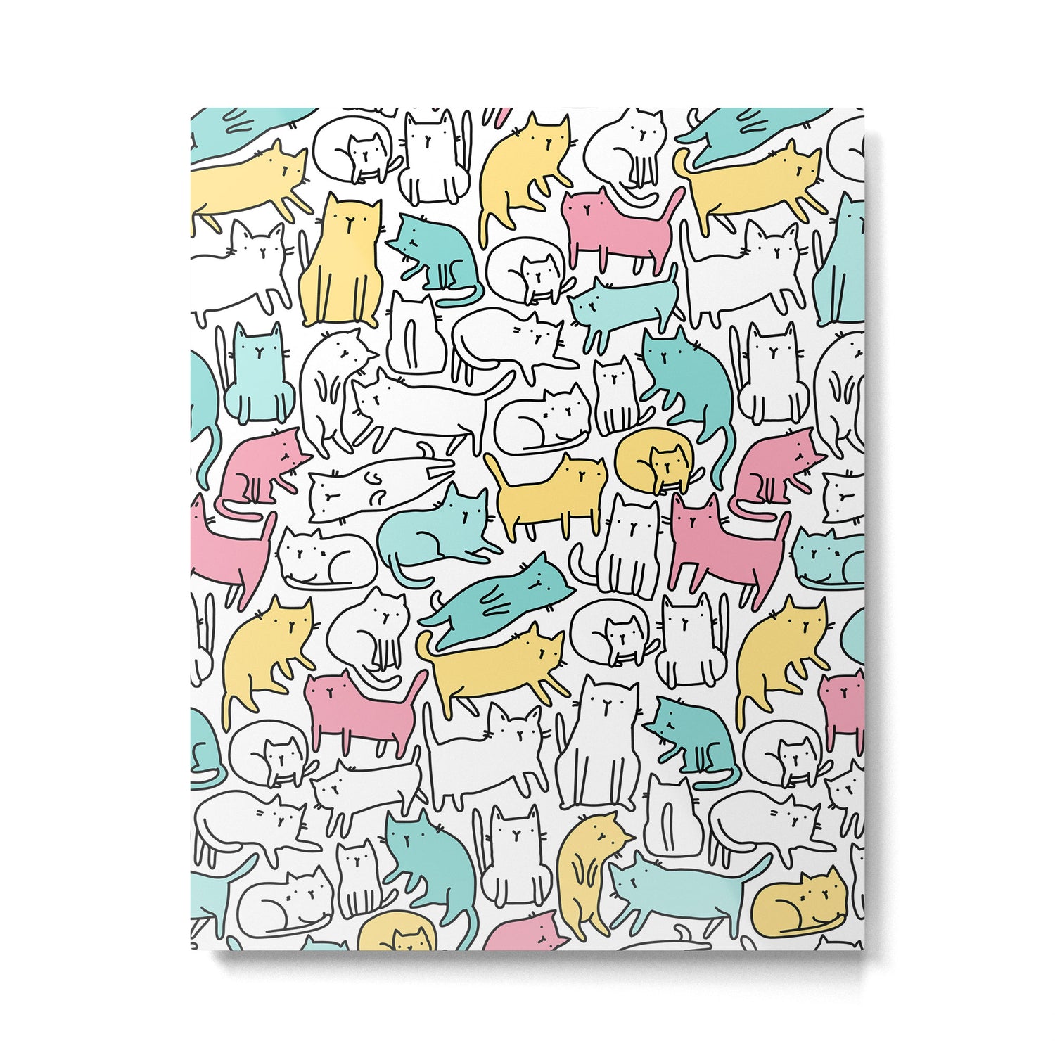 Cute kitties Cats pattern Metal Print Gallery Image 4