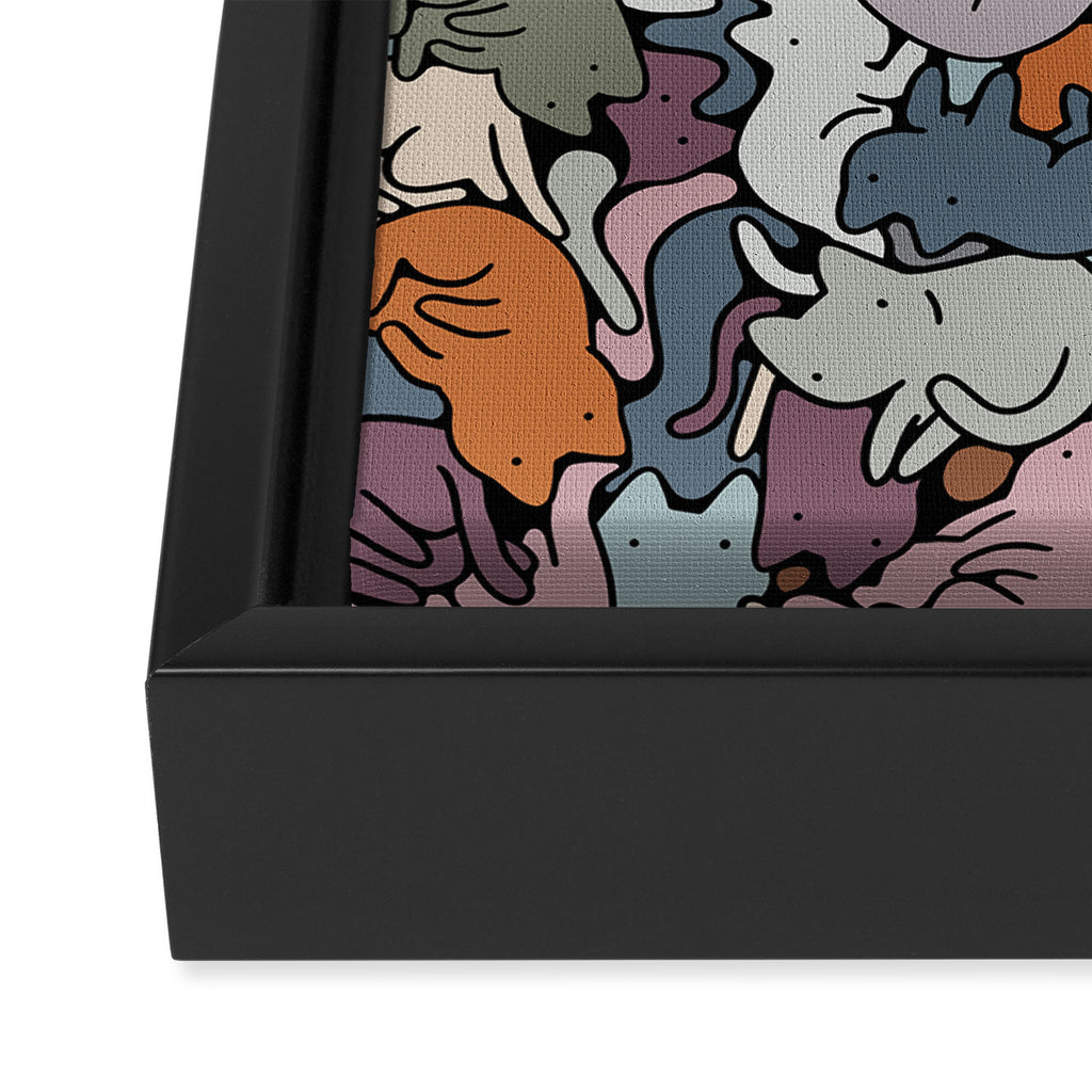 Essential cats pattern Framed Canvas Print Gallery Image 3