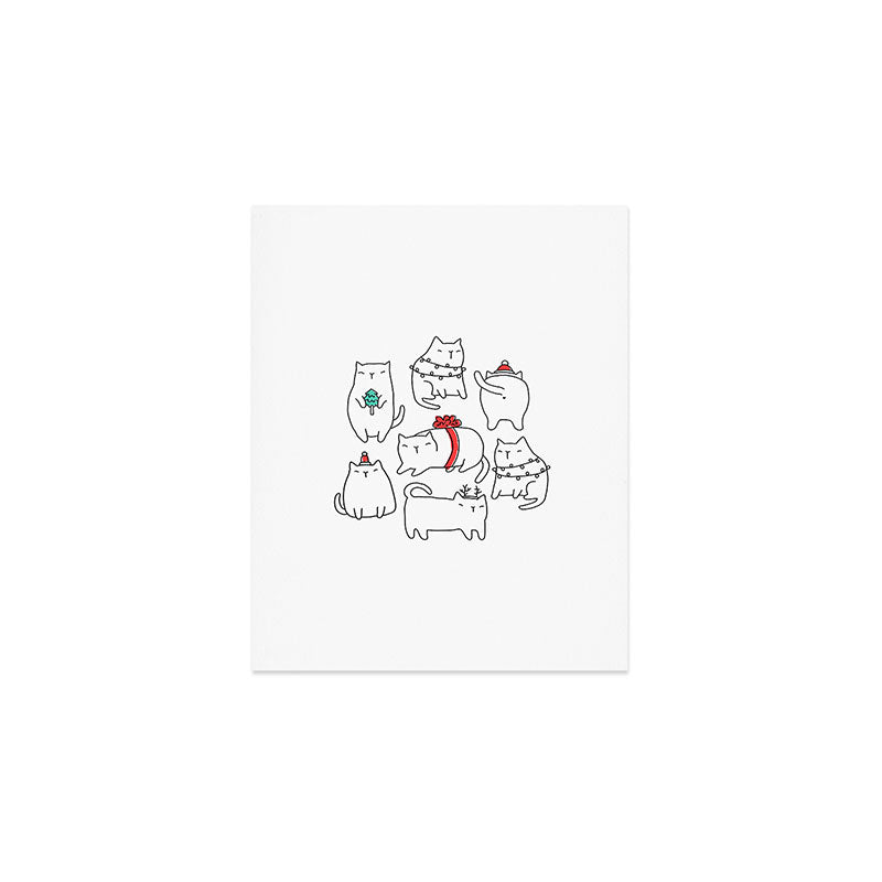 Fat Christmas cats Art Print Gallery Image 1