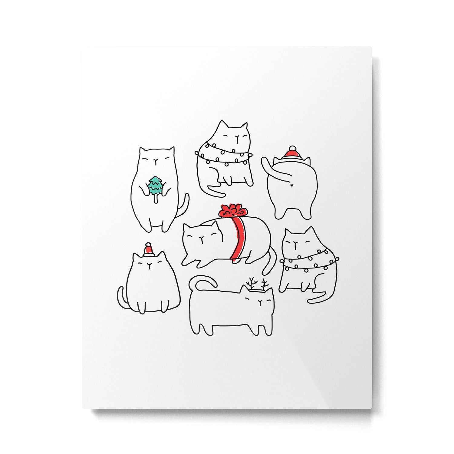 Fat Christmas cats Metal Print Gallery Image 6