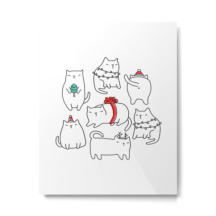 Fat Christmas cats Metal Print Gallery Image 1