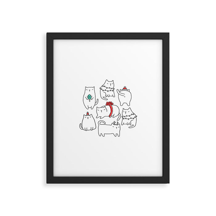 Fat Christmas cats Framed Art Print Gallery Image 1