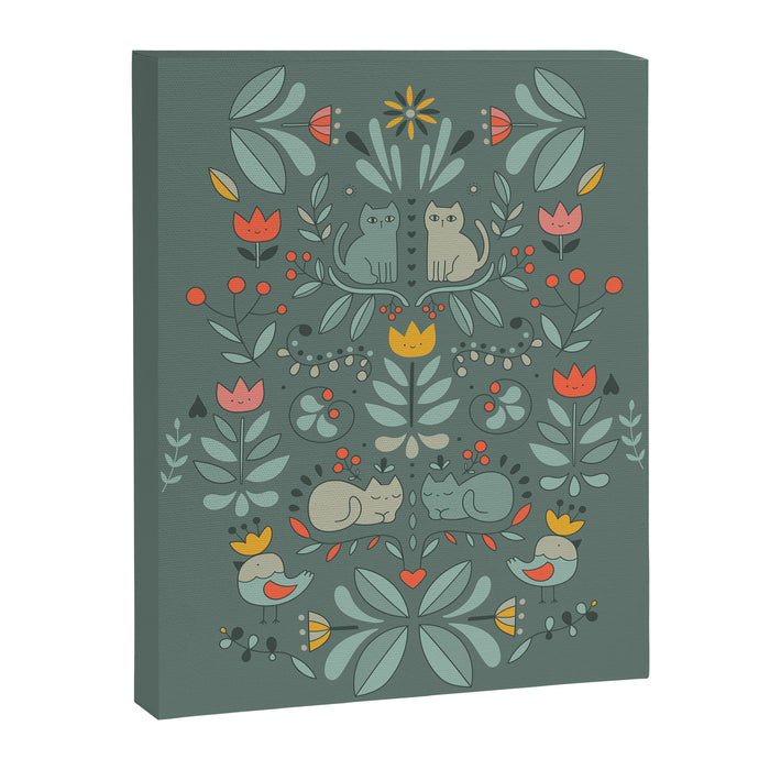 Swedish Folk Cats Canvas Print Gallery Image 1