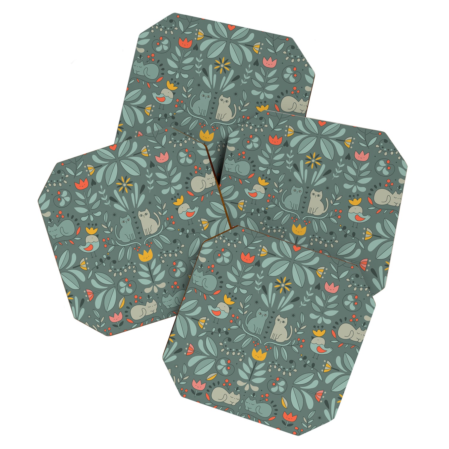 Swedish Folk Cats Coaster Gallery Image 1