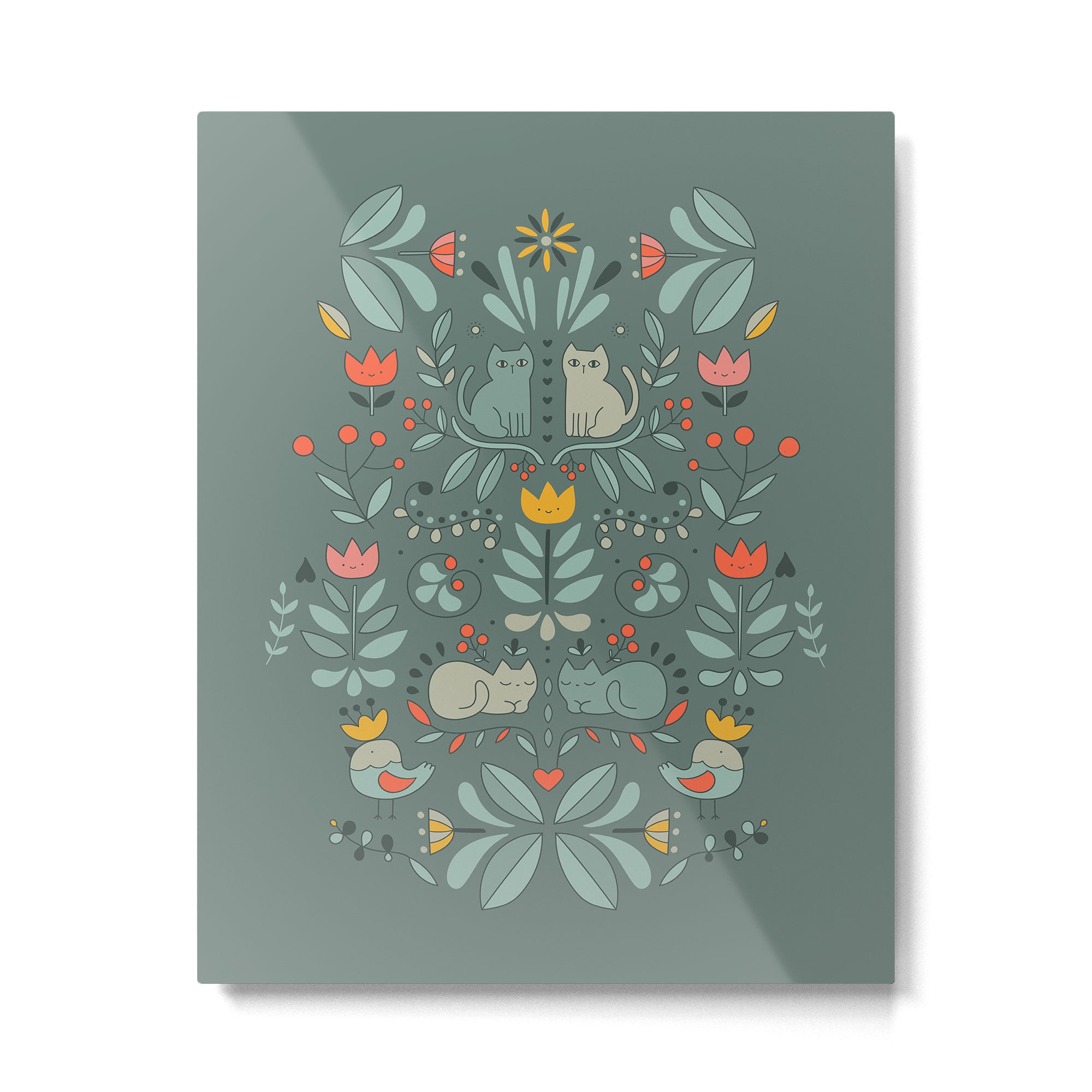 Swedish Folk Cats Metal Print Gallery Image 6