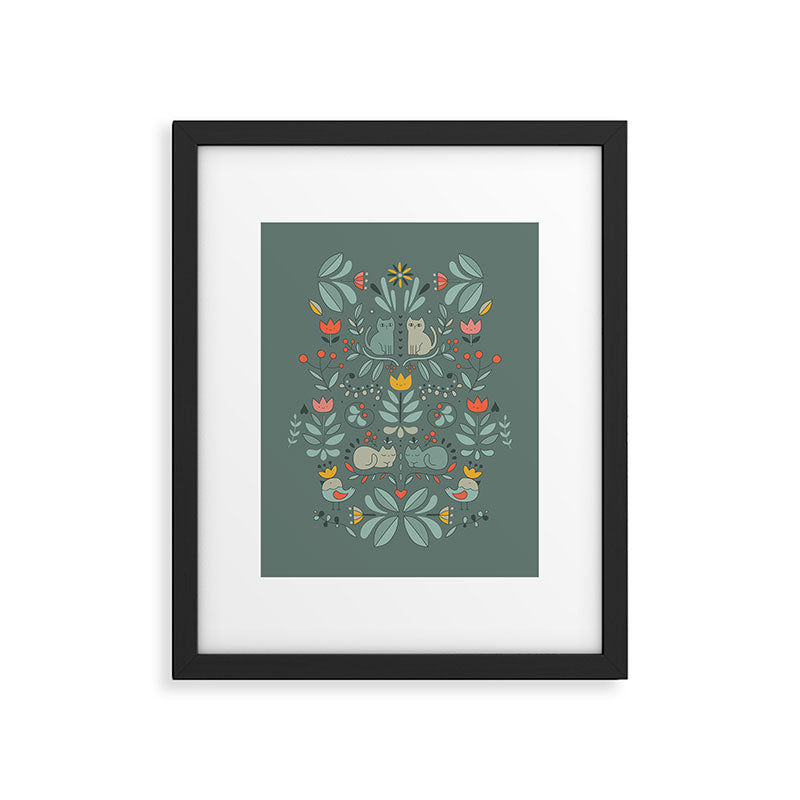 Swedish Folk Cats Framed Art Print Gallery Image 6