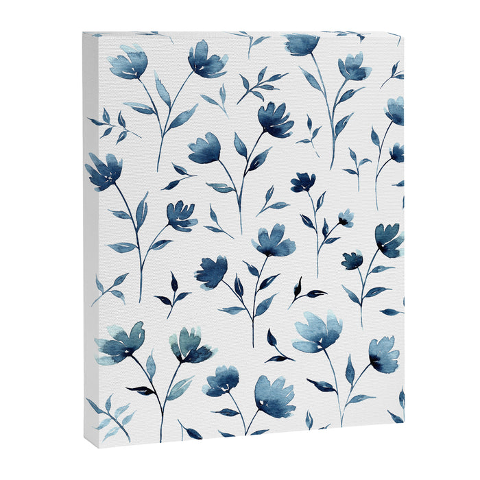 Blue flowers | Watercolor Pattern Canvas Print Gallery Image 1