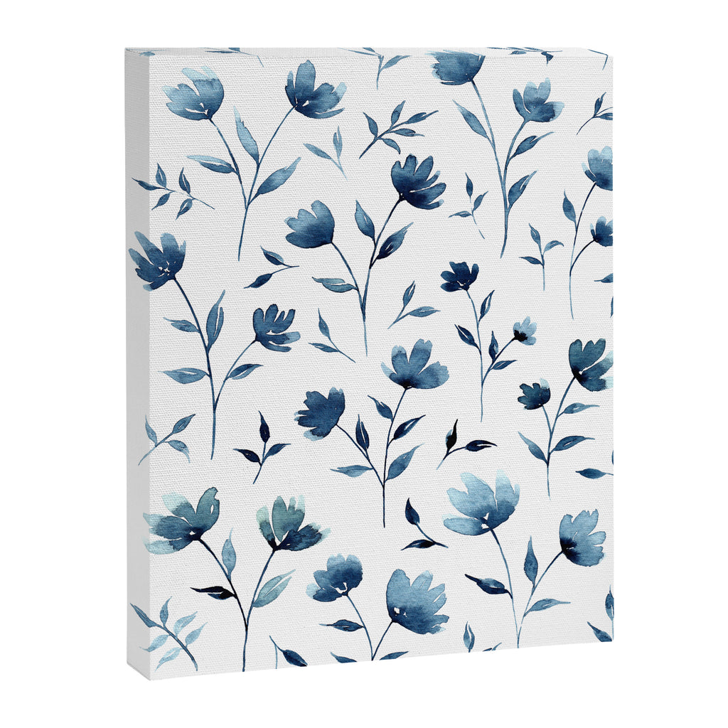 Blue flowers | Watercolor Pattern Canvas Print Gallery Image 8
