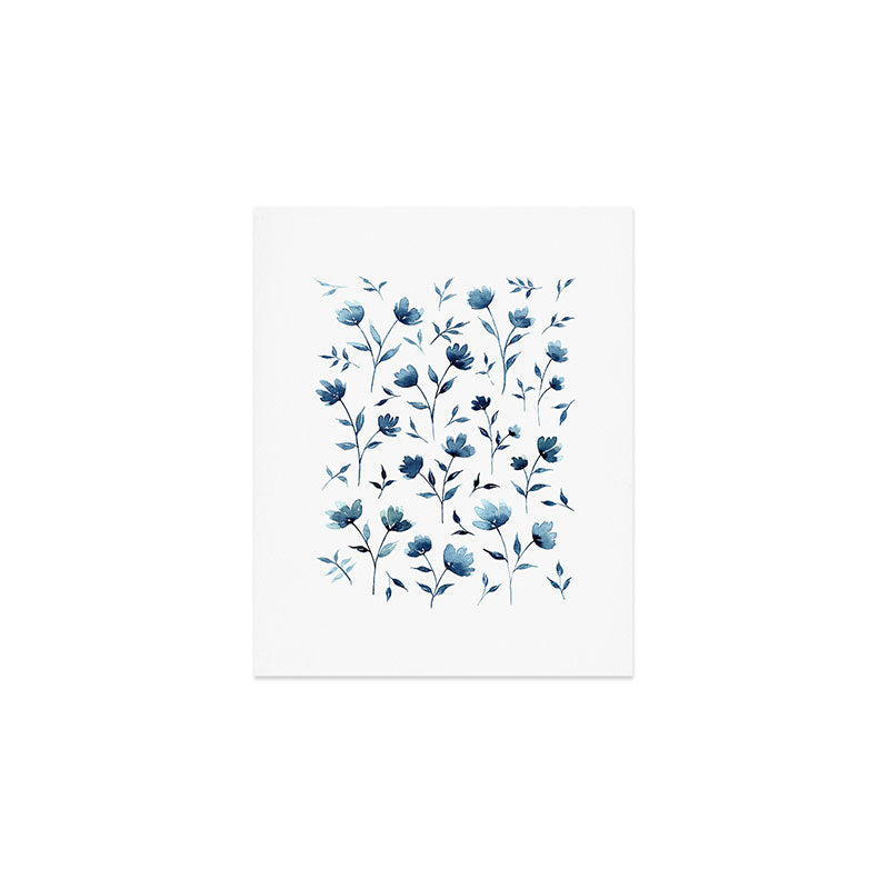 Blue flowers | Watercolor Pattern Art Print Gallery Image 1