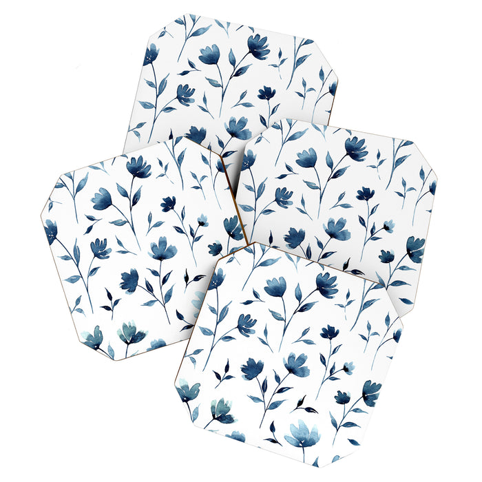 Blue flowers | Watercolor Pattern Coaster Gallery Image 1