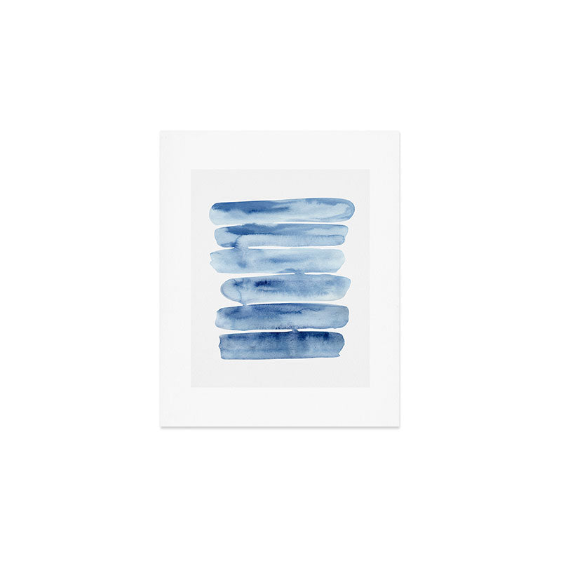 Blue Lines | Watercolor Painting Art Print Gallery Image 1