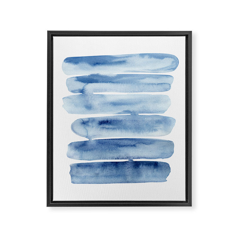 Blue Lines | Watercolor Painting Framed Canvas Print Gallery Image 6
