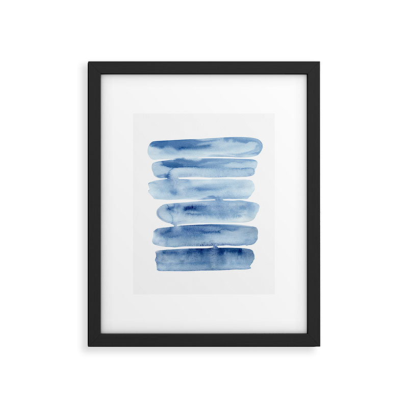 Blue Lines | Watercolor Painting Framed Art Print Gallery Image 5