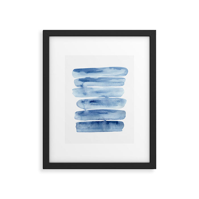 Blue Lines | Watercolor Painting Framed Art Print Gallery Image 1