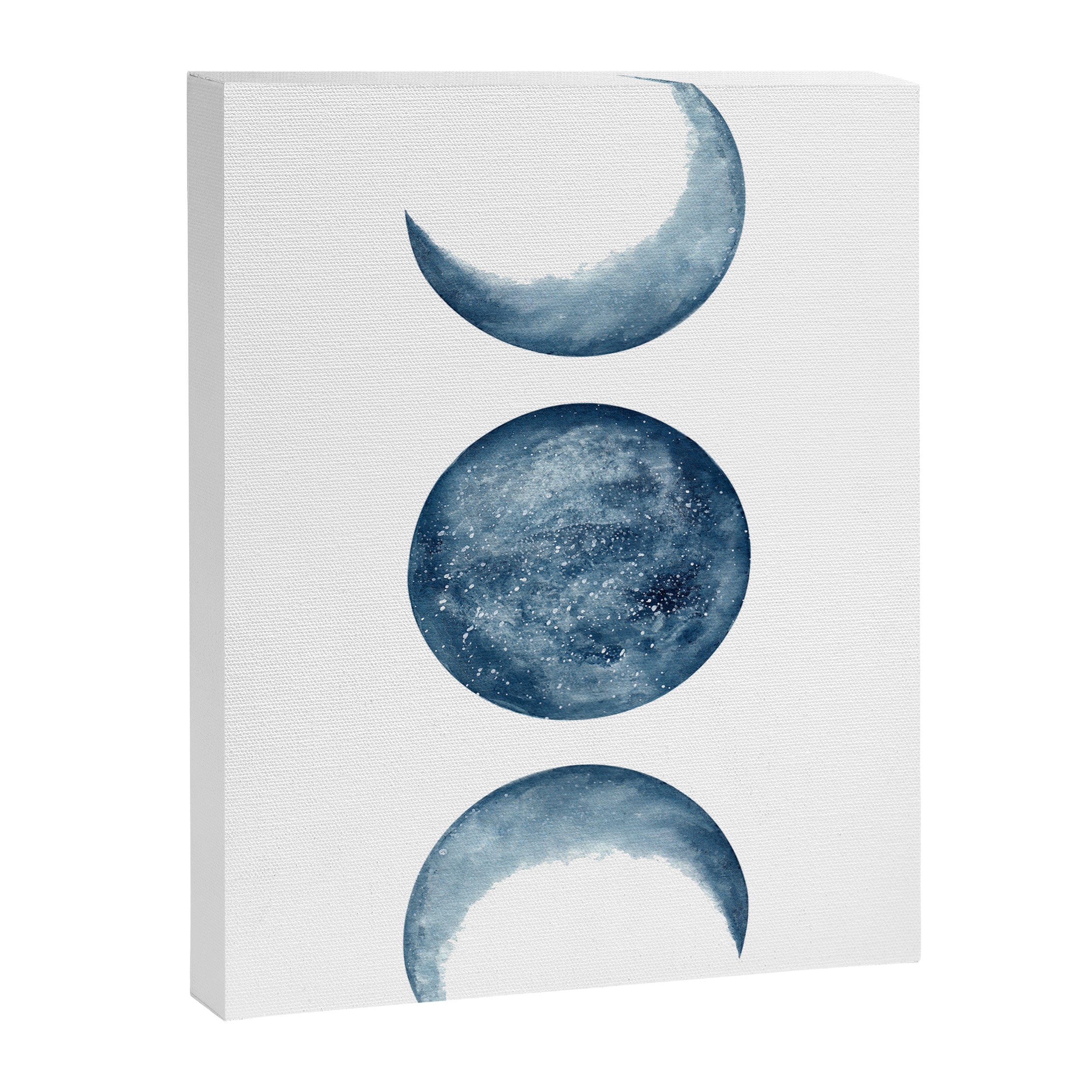 Blue Moon Phases Watercolor Canvas Print Gallery Image 8