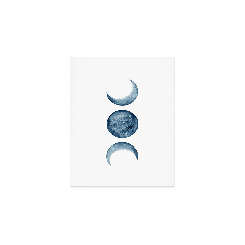 Blue Moon Phases Watercolor Art Print Gallery Image 1