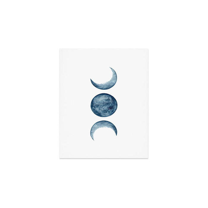 Blue Moon Phases Watercolor Art Print Gallery Image 1