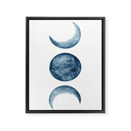 Blue Moon Phases Watercolor Framed Canvas Print Gallery Image 8