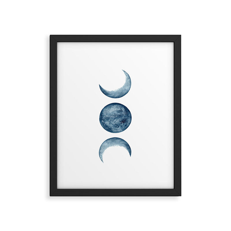 Blue Moon Phases Watercolor Framed Art Print Gallery Image 6