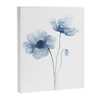Blue Watercolor Poppies Canvas Print Gallery Image 6