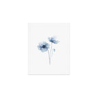 Blue Watercolor Poppies Art Print Gallery Image 1