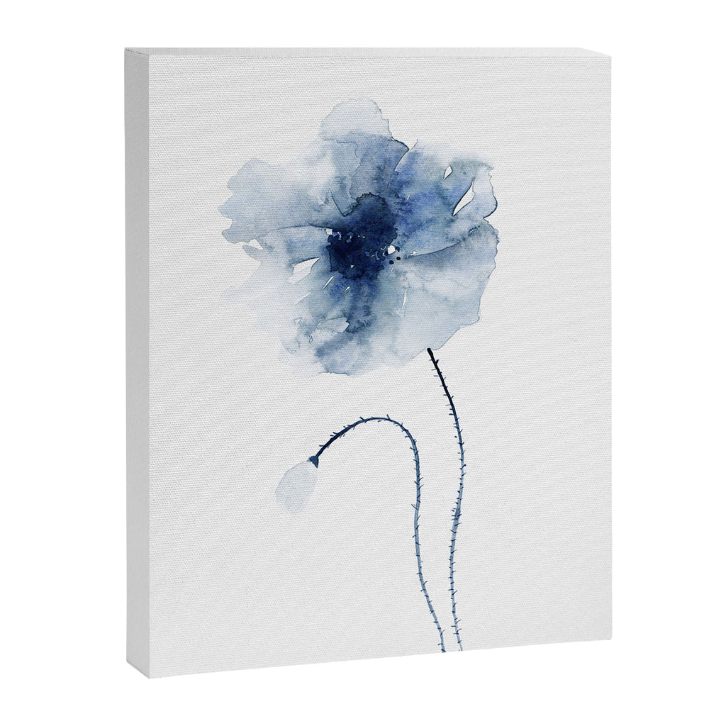 Blue Watercolor Poppies #2 Canvas Print Gallery Image 8