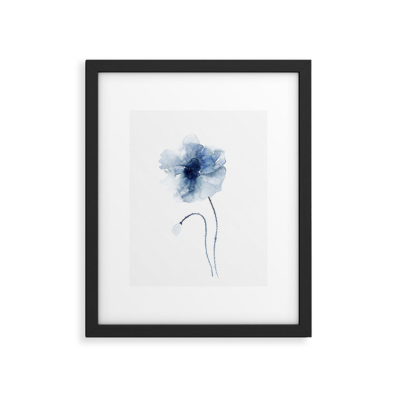 Blue Watercolor Poppies #2 Framed Art Print Gallery Image 6