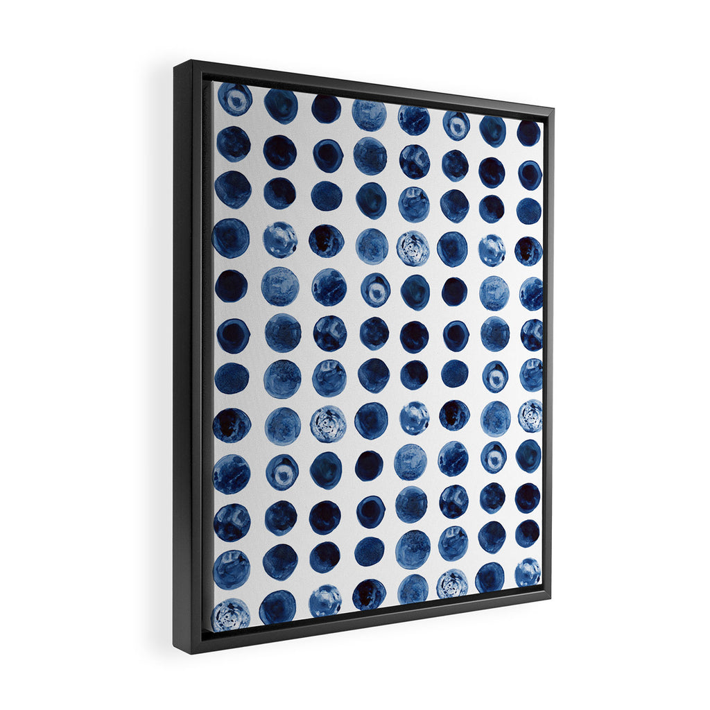 Blueberries | Watercolour Pattern Framed Canvas Print Gallery Image 2